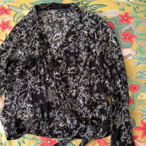 Floral wrap top